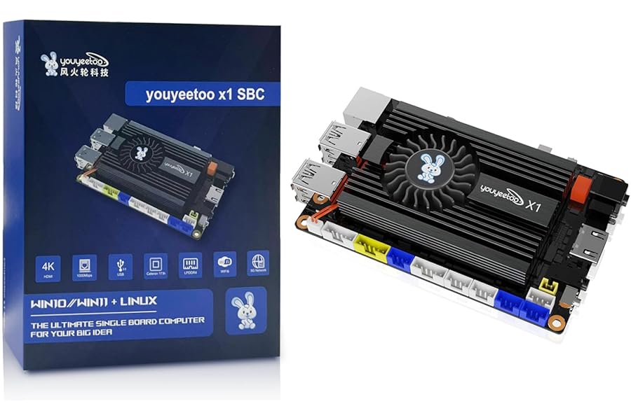 youyeetoo X1 - N5105 x86 Windows Single Board Computer - Dual 4K Media Server - Dual M.2 Slots, Supports 2280 NVMe mSATA SSD/WiFi 6 Module - PCIE 3.0 - NFC (X1 (8GB RAM + 64GB eMMC))