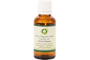 R V Essential Aceite portador de semilla de papaya pura 15ml (0.507oz)- Carica Papaya (100% puro y natural Prensado en frío) Pure Papaya Seed Carrier Oil