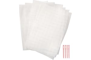 N+A Sieman 5 Pezzi Fogli Tela di Plastica a Rete,Bianco Rete per Borse Uncinetto 6CT, Mesh Plastic Canvas con 4 Aghi per Tessitura per Ricamo e Lavori a Maglia (5 pezzi 50 x 33 cm/bianco)