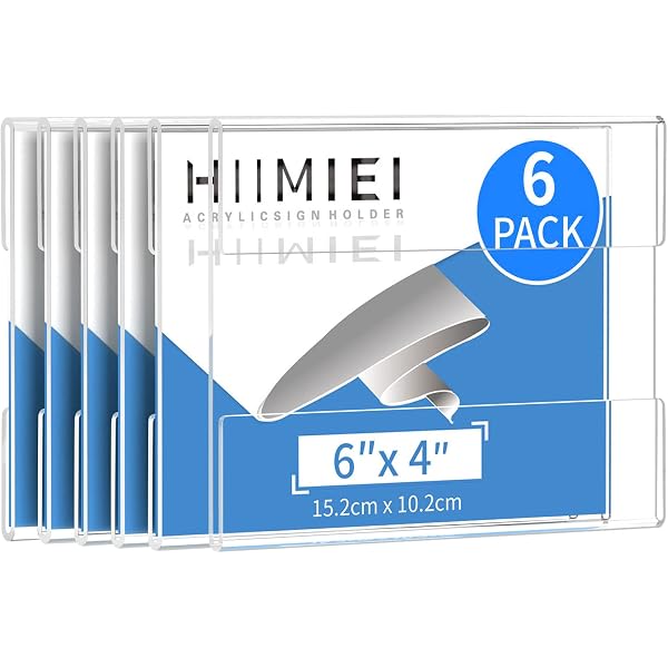 thumbnail image 2 of Niubee 6 Pack 5X7 Clear Acrylic Sign Holder,Horizontal Wall 2 of 12