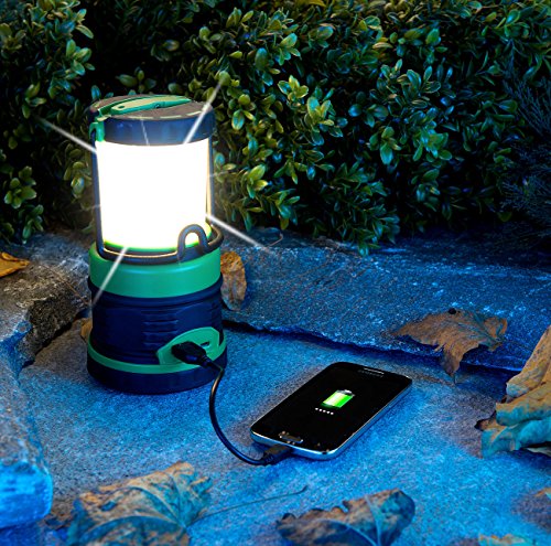 Lunartec 3in1-LED-Akku-Campinglaterne mit Deckenlicht und Powerbank, 3.600 mAh - 5