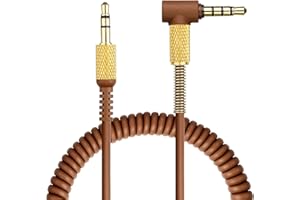 Yizhet Replacement Audio Cable Compatible with Marshall Major Marshall Monitor Headphones with Remote Control Microphone Volume Control, 3.5 mm Plug Volume Control Cable for Smartphone (1.2 m, Brown)