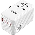 decqle Adattatore Universale da Viaggio, Presa Universale da Viaggio con 3 USB-C(GaN 45W) e 2 USB-A e 2 AC, Adattatore da Viaggio Italia Inghilterra Germania America Australia e 224+ Paese(bianca