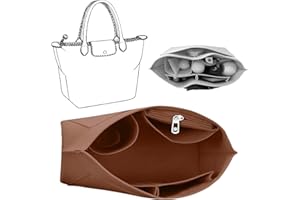 GZWY Organizer per borse Longchamp, da donna, in feltro, con tasche multiple, organizer per borse a maniche lunghe (marrone, L)