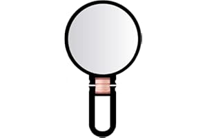 DC DANIELLE Soft Touch Handheld Mirror, 10x Magnification (Black)