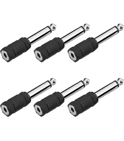 Adattatori Jack 6.3 Mm Placcati Oro - Set Da 10, Maschio Per Mono Femmina, Per Audio Professionale E Home Theater