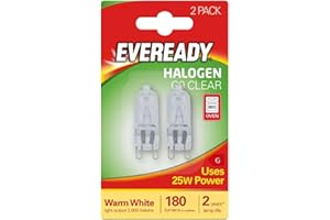 EVEREADY Mains Voltage G9 25W Halogen Capsule Bulb Lamp 2 Pack