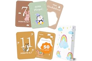 Pesutei 50 Meilensteine Baby, Meilensteinkarten & Monatskarten Baby, Monatskarten Baby 1-12 Monate für Babys erstes jahr, Milestone Baby Cards für Babyparty Babygeschenke