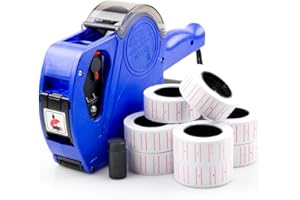 ABN Finest Pricing Gun, Price Tagging Machine Kit for Retail Shop with 11000 Label Tag Stickers, Spare Ink (Blue)