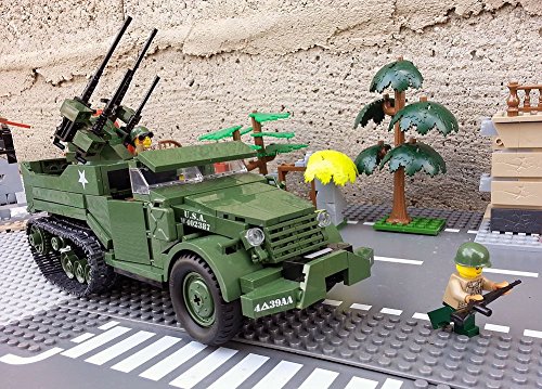 Modbrix 2469 – US ARMY Panzerfahrzeug mit Vierlingsgeschütz & Soldaten aus Lego© - 2