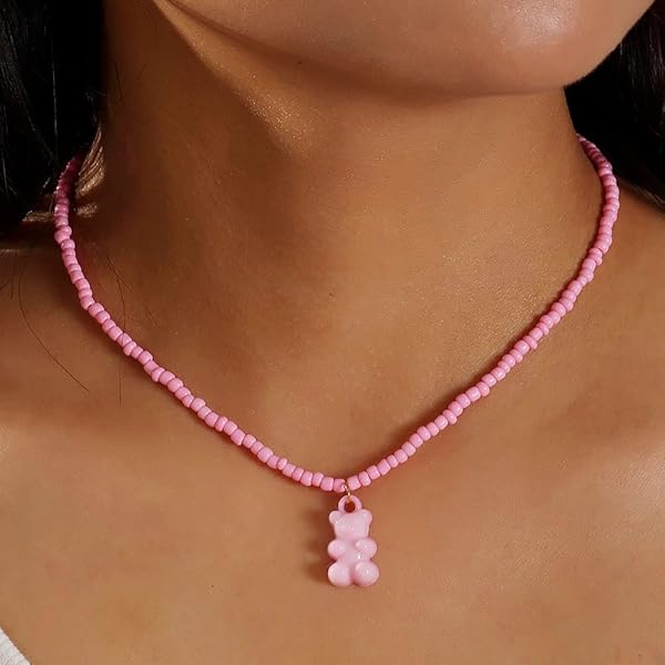 Sweeaau Gummibär Halskette - Süßigkeiten Anhänger Choker Für Damen Und Mädchen