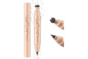 Noerrors Freckle Stamp Pen, 2 in 1 Natural Lifelike Faux Freckle Stamp with Soft Dots Pen for Effortless Sun-Kissed Look, Long Lasting Waterproof Magic Fake Freckles Marker Makeup #Light Brown