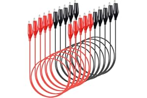 Gebildet 10pcs Alligator Clips Electrical, 0.5mm²/20AWG Wire, Insulated Test Leads with Alligator Clips, Soldered Double-ended Jumper Wires for Electrical Testing, Circuit Connection, Experiment