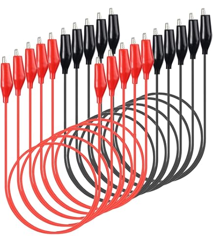 1000V/10A Crocodile Shaped Testing Probe Meter Clips Red Black