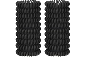 JessLab Spiralne gumki do włos, 20 szt., bez pozostawiania śladów, bez zagnieżdżeń, plastikowa szpula, kucyk, bez uszkodzeń włosów, akcesoria dla dziewcząt, kobiet i kobiet