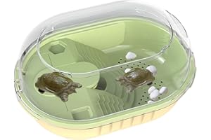 Niktule Tortugas - Tanque con Tapa | Tanque Acuario para Reptiles, hábitat Reptiles para Mascotas, Plataformas para Escalar y Tomar el Sol, Evitar Que se Escape