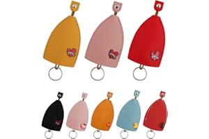 AfitLulu 8 Pcs Car Key Case PU Leather Key Sleeve for House Keys, Car Key, Creative Pull Out Style Key Bag Portable Car Key Holder Fashionable Key Pouch for Handbags for Women and Men