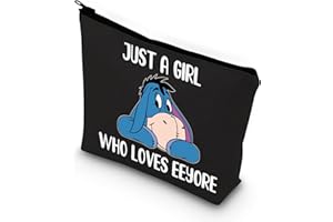 PLITI Trousse de maquillage humoristique avec citation du bourriquet Just a Girl Who Loves Bourriquet pour femmes filles Cadeau pour fans de Bourriquet, Girls Loves Bourriquet Bleu
