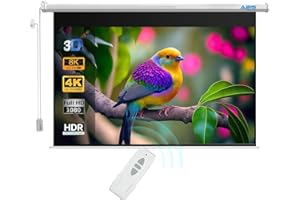 ABIS BEYOND FUTURE ABIS 84" Diagonal Electric Motorised Projector Screen, 2.15m Wide | 16:9 Native Aspect Ratio | Supports FHD, 2K, 4K, 8K | Ideal for Home Cinema, Office, School, Indoor Use