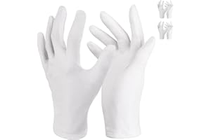 Donfri 2 Paires Gant Coton Blanc Eczema - Gants de Travail Fins - Gants de Protection - Gants Hydratants Mains Sèches, Eczéma et Beauté Masqu Main Gant