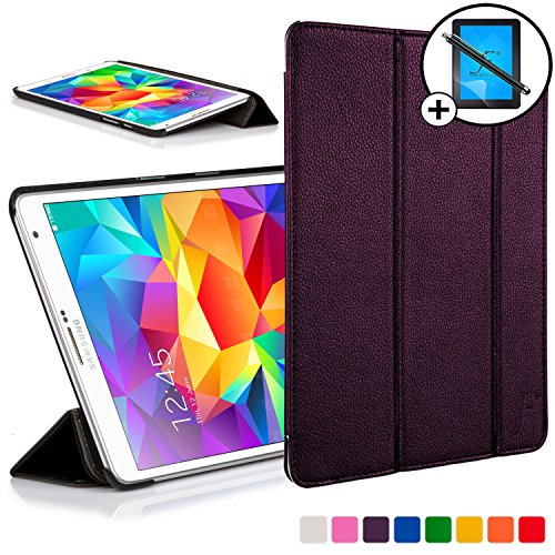 ForeFront Cases® Neue Leder Hülle / Tasche / Case / Cover für Samsung Galaxy Tab S 8.4 T700 - Rundum-Geräteschutz und intelligente Auto-Sleep-Wake-Funktion mit 3-JAHRES-GARANTIE VON FOREFRONT CASES - inkl. Eingabestift und Displayschutz