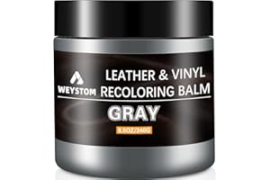 WEYSTOM Leather Recoloring Balm - Grey Leather Repair Kit for Furniture, Leather Dye, Recolor, Renew, Repair & Restore Aged, Faded, Cracked, Peeling and Scuffed Leather