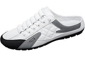 VBEDKDEB Chaussures de sport pour homme - Chaussures de trekking Lazy Man Half Slipperboard - Chaussures blanches pour homme