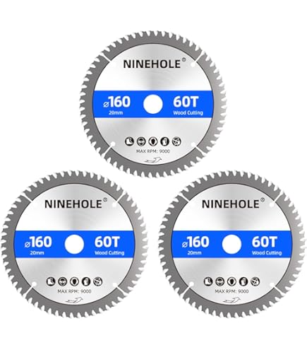 Disco De Sierra Circular TCT 160mm X 20mm - 60 Dientes, Para Cortar Madera, Compatible Con Sierras Eléctricas