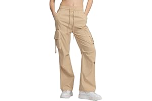 vittorio y Pantaloni Cargo Donna Vita Alta Pantaloni Baggy con Tasche Pantaloni Larghi Donna Streetwear Casual