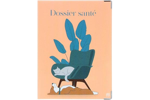 Color Pop Protège carnet de santé animal – Fabrication Française – PVC imprimé (Fauteuil) – Carnet de vaccination et de santé, ordonnances – 18,4 x 13,7 cm