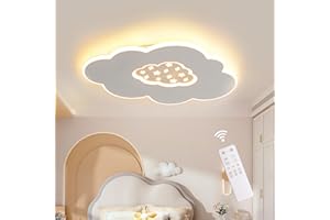 Baerolc Lámpara de techo, 24W 40CM Lampara infantil Techo Plafon Nubes LED Techo 3000K-6000K Regulable con Control Remoto Lámpara LED de Nubes para habitacion, Dormitorio, Estar Pasillo y Salón
