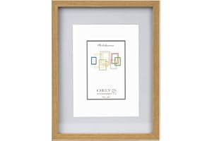 Chely Intermarket, Marcos de Fotos de MADERA SÓLIDA | MOD-351 | Paspartú para Foto Incluida | El marco queda al nivel de la pared (13X18 cm, Haya)