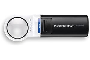 Eschenbach 15117 Loupe à Main avec éclairage LED Grossissement: 7 x Lentille: (Ø) 35 mm