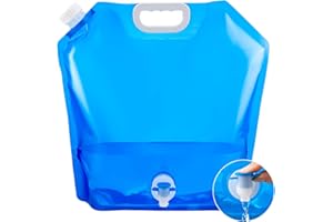 Heyu-Lotus Tanica per acqua pieghevole, 5 l, 10 l, pieghevole, con rubinetto, per acqua potabile con manico, riutilizzabile, per attività all'aperto, campeggio, escursioni, picnic