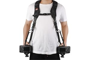 ZTO Ztowoto Cinghia per fotocamera Doppia tracolla per fotocamera Cinghia per tracolla regolabile a sgancio rapido Doppia fotocamera Tether Strap e Tether di sicurezza per DSLR SLR Camera (ztowoto-1)
