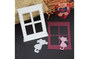 GOWXS Fenster-Katzen-Stanzformen für Kartenherstellung, Fenster-Katze, Stanzschablonen für DIY, Scrapbooking, Fotoalbum, dekorative Prägepapier-Stanzformen für Kartengestaltung, vorgestanzt