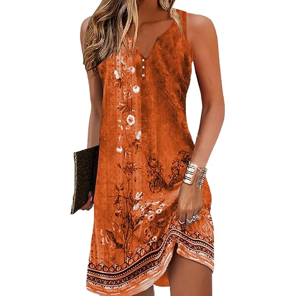 Zeagoo Zomerjurk voor dames, boho, spaghettibandjes, sexy mouwloze strandjurk, bloemen, mini-jurk, korte vrijetijdsjurk, rood, bloemen, M