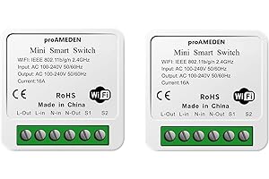 proAMEDEN Interruptor inteligente wifi 16A, MINI Smart switch wifi, Módulo interruptor, app Tuya/SmartLife, Compatible con Alexa, Google Home (2)