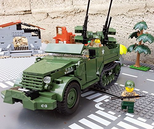 Modbrix 2469 - US ARMY Panzerfahrzeug mit Vierlingsgeschütz & Soldaten aus Lego© thumbnail