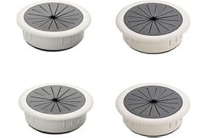 VILBOCR 4PCS Flexible Desk Grommet,50mm/2 inch Desk Grommet Aperture,Data Cable Storage and Sorting Tools,Wire Cord Cable Grommets Hole Cover,for Office PC Desk Cable Cord Organizer (White)