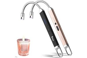 SUPRUS Mechero recargable USB, arco eléctrico, encendedor de velas, para camping, cocina (negro y dorado)