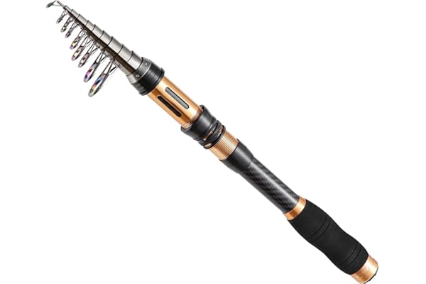 BNTTEAM Canne À Pêche Portable 99% Fiber De Carbone, Télescopique Super Dur Ultra-Léger Pôle De Pêche pour Voyage Surf Eau Douce Eau Douce Bass Bateau De Pêche