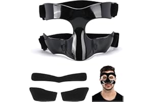 STFALI Máscara protectora para la nariz, ajustable, máscara protectora transpirable con relleno, apta para adolescentes, deportes de baloncesto y fútbol accesorios, semienmarcada, negro