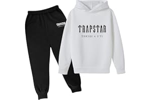 BFTHWY Tuta Trapstar Trapstar Bambini Felpa con Cappuccio Top e Pantaloni da Jogging Ragazzi Set di Abbigliamento con Cappuccio Trapstar Felpa Donna Tute da ginnastica bambini e ragazzi