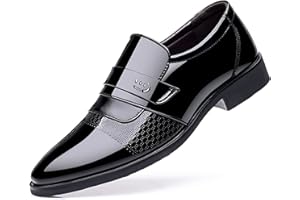EDITCOZY Mens Dress Slip On Loafer Shoes Driving Leather Lined Oxfords Wedding Guest Moccasin Formal Business Work Shoes