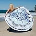 Produktbild Zanasta XXL Stranddecke 140 cm Outdoor Große Runde Strand Decke und Handtuch für Camping, Strand und Freizeit, Picknickdecke Tuch mit Mikrofaser, Mandala Blauer Stern