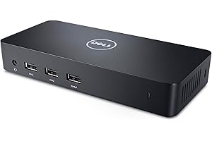 Dell D3100 Docking Station, USB 3.0 Ultra HD Triple Video (DisplayPort, 2x HDMI, 6x USB, RJ45) Noir