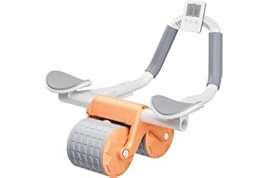 ARAER Upgraded Ab Roller Wheel with Elbow Support and Automatic Rebound, Core Trainer Ab Exercise Machine for Home Workouts (Yellow)