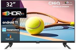 CHiQ L32G7L, 32 Pollici Smart TV, Android 11, HD, Frameless TV, Netflix, Prime Video, Youtube, HDR10, 2.4/5G Wi-Fi, Bluetooth5.0, Chromecast, Google Assistant, DVB-T2/T/S2