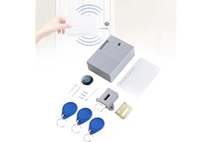 Molbory Inteligentny zamek do szafy, bez otworów, zawiera 3 breloczki do kluczy i 1 kartę, niewidoczny zamek, elektroniczny otwór na kartę RFID do bibliotek saun, fabryk i biur, skrytka